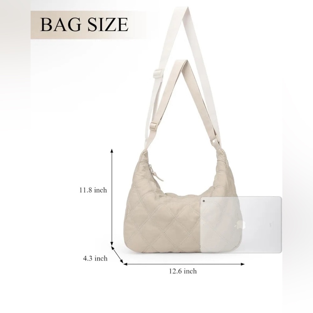 JBB Women Hobo Shoulder Bag Puffer Small Tote Crossbody Bag Purse Cotton